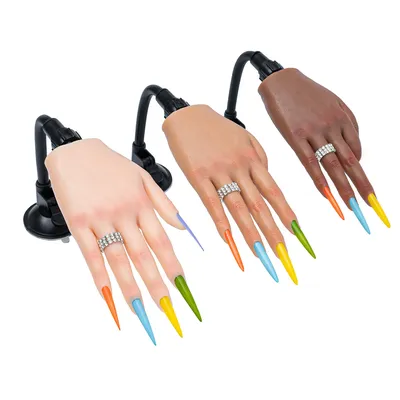 Nail Training Practice Hand For Acrylic Nails Silicone Fake Hands To Nail Practice Hand Model