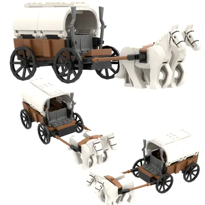 City Creativity Middle Ages Western Carriage Model Building Blocks Bricks Toys For Kids New Year'S Gift