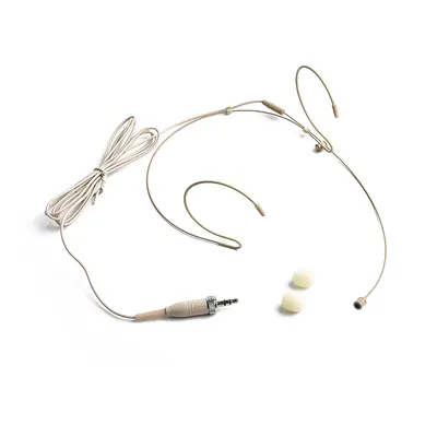 Beige Double Earhook Headset Mic Headworn Microphone 3 Pin For AKG 4 Pin XLR Plug ForShure Wireless Microphone CoverAccessories