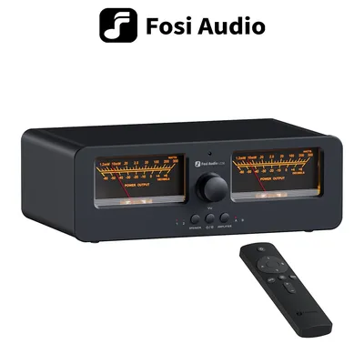 Fosi Audio LC30 Amplifier Speaker Switcher 2-in-2 Out Dual Analog VU Meter Audio Switcher Box with DB Panel Display with Remote
