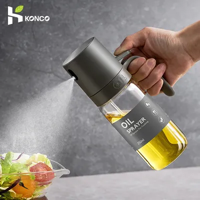 Oil Spray Bottle 250ml High Borosilicate Glass Cooking Oil Dispensers Olive Oil Sprayer Mister for