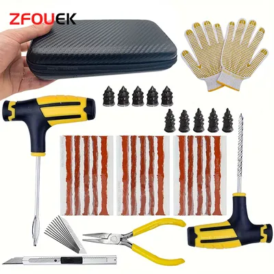 ZFOUEK Car Tire Repair Kit Puncture Plug Tools Tyre Puncture Emergency for Tire Strips Stirring Glue