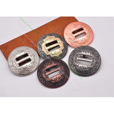 6X Western Cowboy Bling Sliver Saddles Tack Headstall Bridle Leathercraft Belt Slotted Conchos