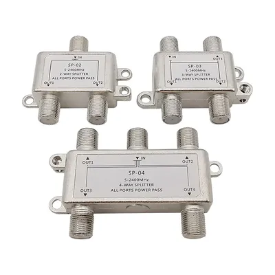 2/3/4 Way TV Antenna Satellite Splitter TV Splitter Distributor Coaxial Cable Antenna Cable TV Signal Splitter F Type Connector