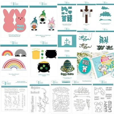 New Arriva 2024 Easter Stamps And Dies Scrapbook Diary Decoration Stencil Embossing Template DIY