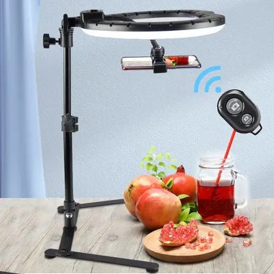 26CM Photography Lighting Phone Ringlight Tripod Stand Photo Led Selfie Remote Fill Ring Light Lamp