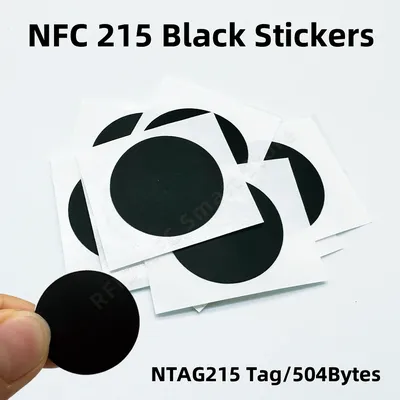 NFC 215 Black Tag 13.56MHz ISO14443A 504 Bytes Black Sticker Ntag 215 NFC Sticker For All NFC Phones