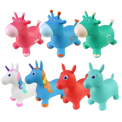 Kids Animal Inflatable Bouncy Horse Hopper Soft Vaulting Horse Bouncer PVC Jumping Leech Ride on