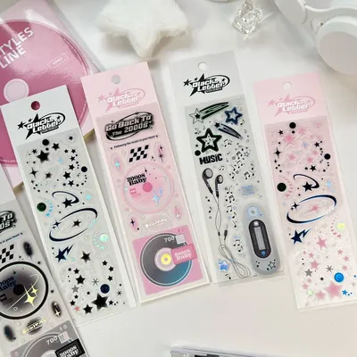 1Pcs Korean Ins Retro Disc Star Decorative Sticker For Diary DIY Photo Album Scrapbooking Material
