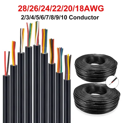 UL2464 12V Automotive Electric Wire 28 26 24 22 20 18AWG Speaker Audio Wire 2 3 4 5 6 7 8 9 10 Cores
