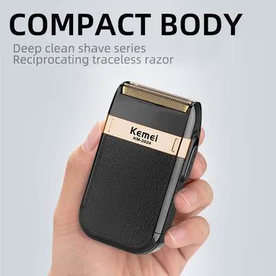 Kemei-2024 Electric Shaver for Men Twin Blade Waterproof Reciprocating Cordless Razor USB