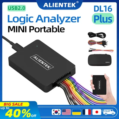ALIENTEK Logic Analyzer DL16 250MHz Max Sample Rate 16Channels Logic Analyzer Tools ARM FPGA Debug Protocol Decoding Software