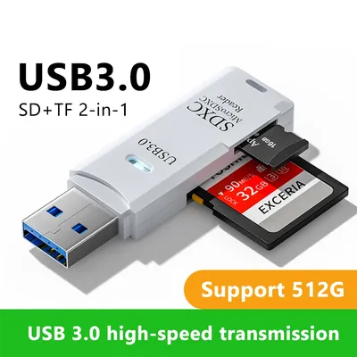 2 In 1 Card Reader Usb 3.0 Micro Sd Tf Card Memory Reader High Speed Multi-Card Writer Adapter Flash