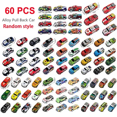 60/120Pcs Alloy Racing Cars Rebound Car Multiple Alloy Car Ornament Collectibles Children'S Toys