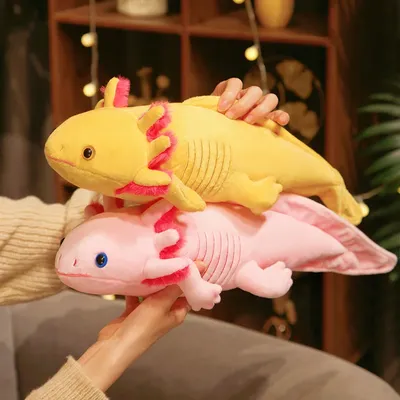 45-80cm Kawaii Colorful Newt Plush Toy Stuffed Cute Axolotl Salamander Fuzzy Plush Fish Appeasing