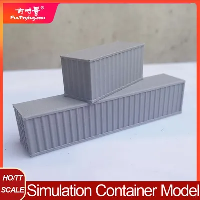 1pc HO Scale 1:87 40ft 20ft 10ft Shipping Container 40' Cargo Box Model Railway Layout 3D painted