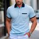 Homme Polo Tee Shirt Golf Entreprise Casual Classique Manche Courte Mode Couleur unie Bouton Poche Eté Printemps Standard Bleu Ciel Polo