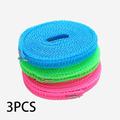 3 pièces corde de séchage de vêtements en nylon coupe-vent rose bleu vert corde de séchage de vêtements réglable ligne de vêtements de voyage ligne de linge portable adaptée au camping intérieur et