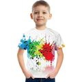 Dessin tie-dye graffiti enfants t-shirt à manches courtes mode 3d imprimé chemises colorées pour garçons et filles