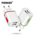 FONKEN Dual USB Caricatore Spina UE Goccia LED Luce 2 Porte Tablet universale per telefono Caricatore 5V 2.1a Adattatore Android di alimentazione portatile