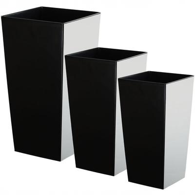 Glatt Blumentopf Set, Blumenkübel aus Kunststoff, 25+30+35 cm, Schwarz - Kadax Image