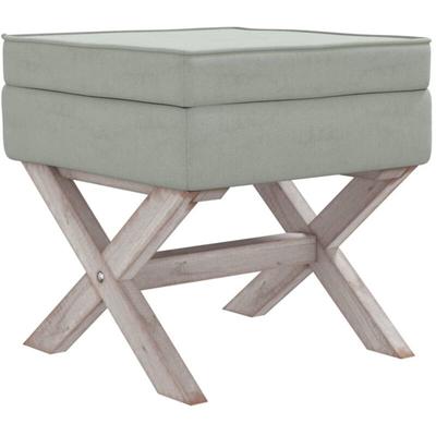 Hocker mit Stauraum Hellgrau 45x45x49 cm Samt vidaXL