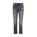 Stonewashed Straight-leg Distressed Jeans