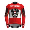 21Grams Men's Cycling Jersey Long Sleeve Winter Bike Jersey Top with 3 Rear Pockets Mountain Bike MTB Road Bike Cycling Breathability Soft Quick Dry Back Pocket White Red Red White Russia Polyester