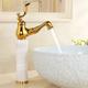 Traditional Bathroom Faucet Pull Out Basin Sink Mixer Taps Short/Tall, Vintage Brass Vessel Taps Ceramic Single Handle, with Cold and Hot Hose