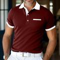 Men's Polo Shirt Golf Shirt Casual Holiday Lapel Short Sleeve Fashion Basic Plain Classic Summer Regular Fit Black Burgundy Navy Blue Grey Polo Shirt