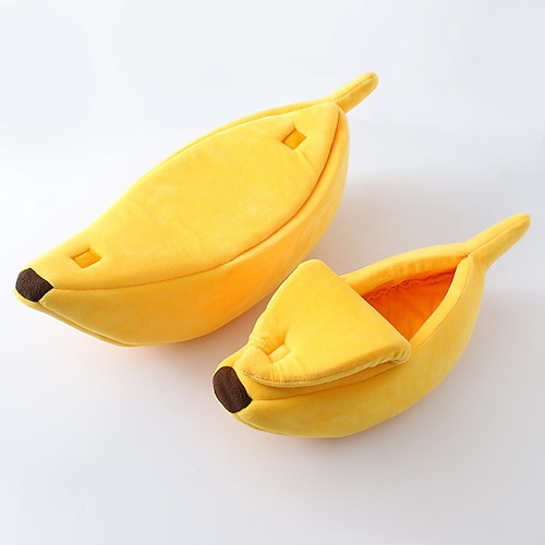 Süßes Bananen-Katzenbett, Höhle, Bananenbett für Katzen, Hunde, warmes, bequemes Nest, Zelthaus Image