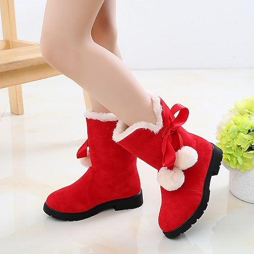 Mädchen Stiefel Weihnachten Täglich Stiefel-wadenlang Schneestiefel PU Atmungsaktivität Große Kinder (ab 7 Jahren) Kleine Kinder (4-7 Jahre) Kleinkinder (2–4 J.) Schule Weihnachten Weihnachtsgeschenke Image