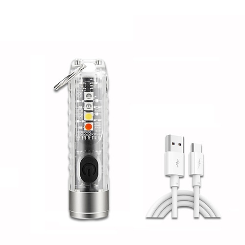 Mini-Taschenlampe für Schlüsselanhänger, wiederaufladbare Lampe, superhelle Taschenlampe mit Magnet, Camping-UV-Licht, leistungsstarke tragbare Beleuchtung Image