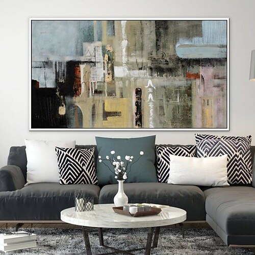 handgefertigtes Ölgemälde auf Leinwand, Wandkunst, Dekoration, modern, abstrakt, für die Inneneinrichtung, gerollt, rahmenlos, ungedehntes Gemälde Image