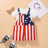 2 Stück Baby Mädchen Amerikanischer Nationalfeiertag Stern Shirt Shorts einstellen Kurzarm Modisch Jahrestag Baumwolle 3-7 Jahre Sommer Schwarz Weiß