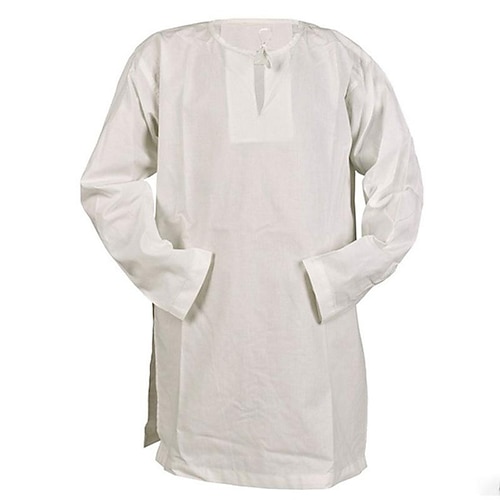 Buchwoche 2026 Mittelalterlich Renaissance Bluse / Hemd Tunika Pirat Krieger Wikinger Ranger Elfen Einfarbig Kostüm Jungen Vikinger Fantasie Halloween Karneval Maskerade Maskerade Renaissance-Messe Image