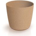 Milly Vaso da Fiori Rotondo in Legno eco, Ø39x34,5 cm, capacità 32L - Marrone chiaro - Prosperplast