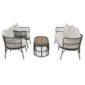Ikkle Comfortable & Stylish 4-Piece Outdoor Conversation Set w/ Coffee Table, Brown in Gray | Wayfair TM000008AAE