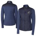 Women's Cutter & Buck Navy ETSU Buccaneers Vault DryTec Stealth Hybrid Quilted Full-Zip Windbreaker Jacket