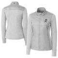 Women's Cutter & Buck Gray ETSU Buccaneers Vault DryTec Stealth Hybrid Quilted Full-Zip Windbreaker Jacket