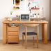 Hokku Designs 3 Piece Cherry wood color Rectangular Solid Wood Desk Office Sets | 29.53 H x 70.87 W x 31.5 D in | Wayfair