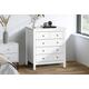 White Modern Chest Of 5 Drawers And Metal Handles | Wowcher