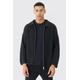 Mens Black Regular Fit Dual Zip Through Fisherman Knit Jumper, Black