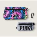Pink Victoria's Secret Bags | Nwt Victoria’s Secret Vs Pink Tie Dye 2 Set Zip Pouch Bags | Color: Pink | Size: Os