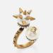 Gucci Jewelry | Gucci Faux Pearl Spike Ball Ring | Color: Gold/White | Size: 7.25