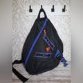 Adidas Bags | Adidas Capital Sling Backpack Black Orange Blue Trim H.14.25" 20" Wide 7.75depth | Color: Black/Orange | Size: Os