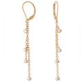 Free People Jewelry | Free People Tiny Pearl Chain Drop Earrings | Color: Gold/White | Size: Os