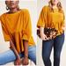 Anthropologie Tops | Bogo! Anthropologie Maeve Maria Babydoll Corduroy Peplum Blouse Gold Xs | Color: Gold | Size: Xs