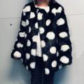 Kate Spade Jackets & Coats | Kate Spade New York Polka Dot Furry Coat | Color: Black/White | Size: 10g