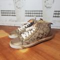 Coach Shoes | Coach Indiana Gold Elegant Metallic High Top Leather Sneaker Size 7 B Q1236 | Color: Gold/Tan | Size: 7